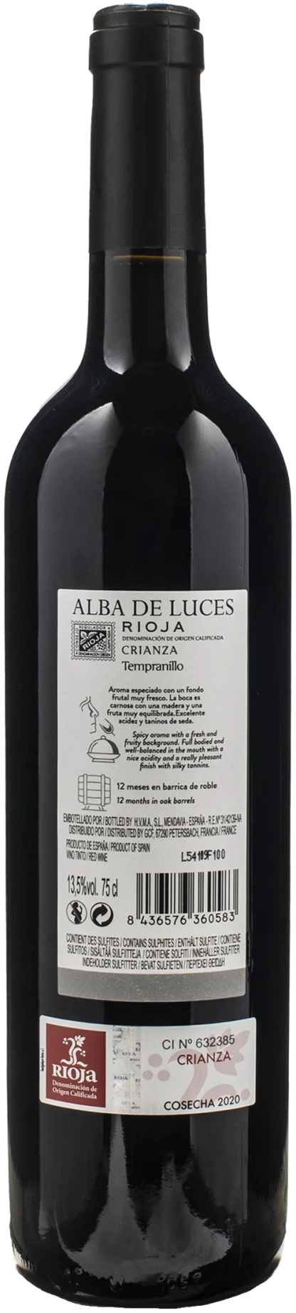 Alba de Luces Tempranillo Rioja Crianza 2020 - immagine 2