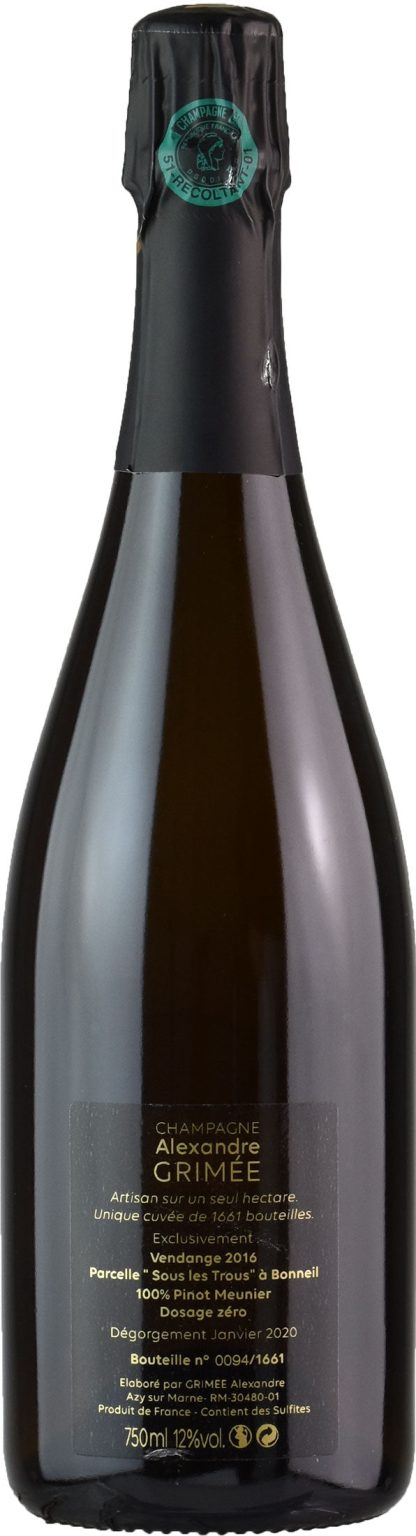 Alexandre Grimée Champagne Blanc de Noirs Dosaggio Zero - immagine 2