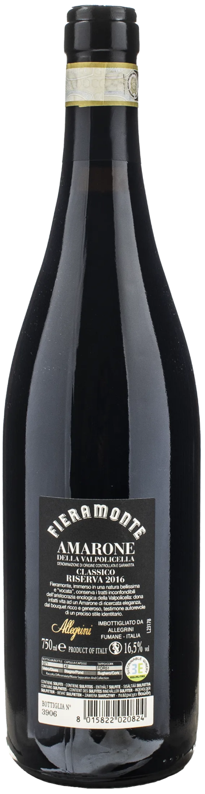 Allegrini Amarone della Valpolicella Classico Riserva Fieramonte 2016 - immagine 2