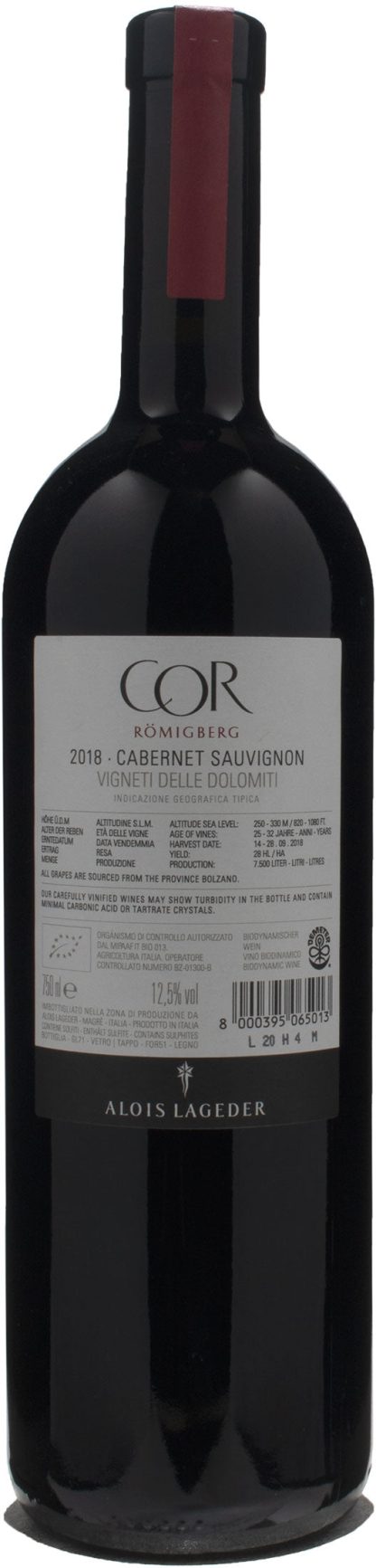 Alois Lageder Cabernet Sauvignon Cor Romigberg 2018 - immagine 2