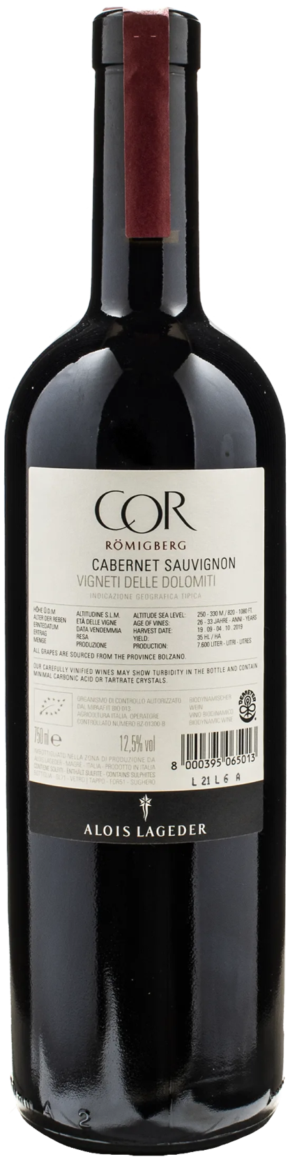 Alois Lageder Cabernet Sauvignon Cor Romigberg 2019 - immagine 2