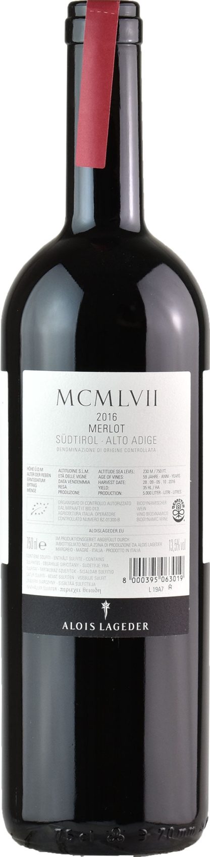 Alois Lageder Merlot MCMLVII 2016 - immagine 2