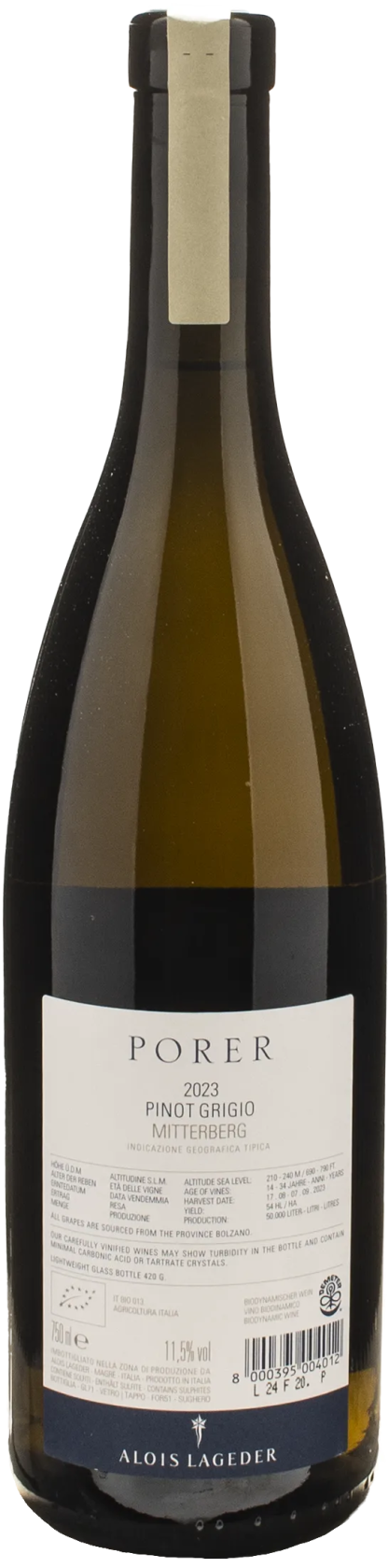 Alois Lageder Pinot Grigio Porer 2023 - immagine 2