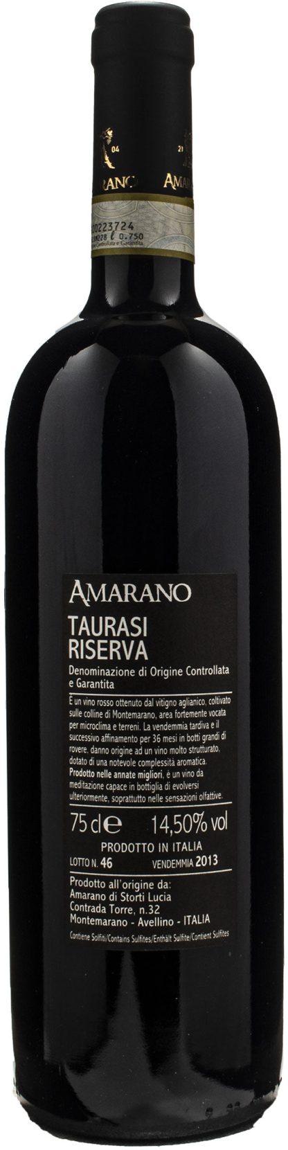 Amarano Taurasi Riserva Principe Lagonessa 2013 - immagine 2