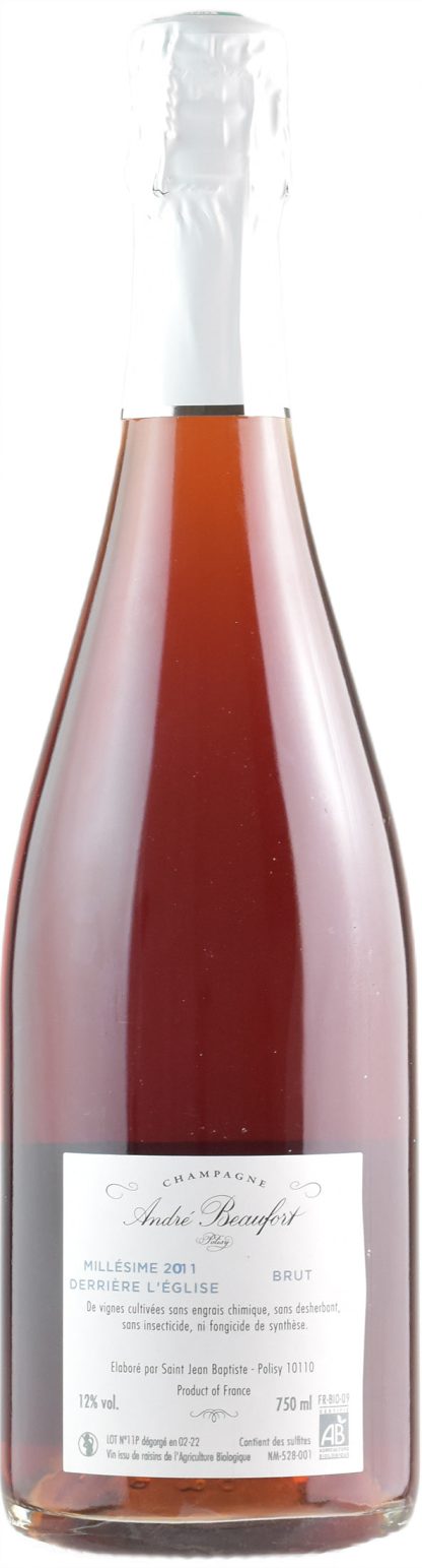 Andre Beaufort Champagne Derriere L'Eglise Brut Nature Rosè Millesime 2011 - immagine 2