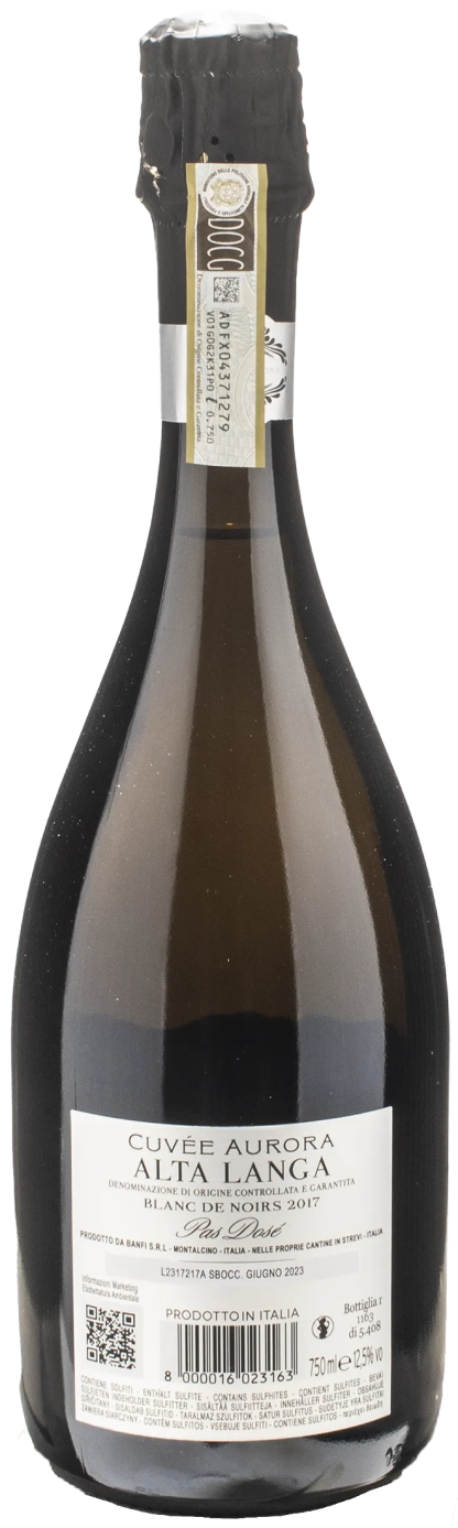 Banfi Alta Langa Cuvée Aurora Blanc de Noirs Pas Dosé Metodo Classico Millesimato 2017 - immagine 2