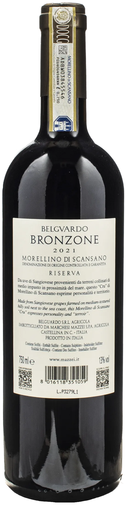 Belguardo Morellino di Scansano Bronzone Riserva 2021 - immagine 2