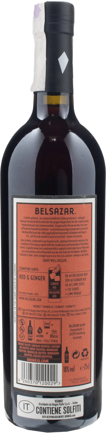 Belsazar Red Vermouth 0.75L - immagine 2