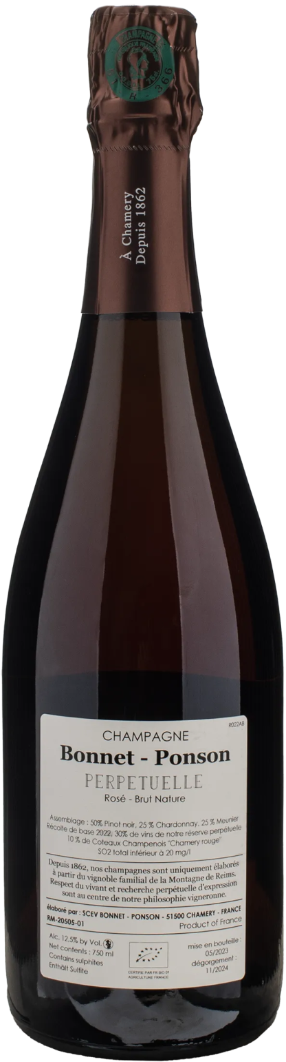 Bonnet-Ponson Champagne Cuvée Perpetuelle Rosé Brut Nature - immagine 2