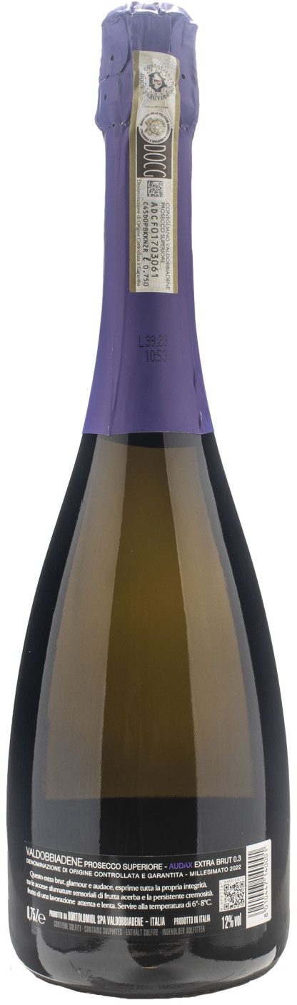 Bortolomiol Valdobbiadene Prosecco Superiore Audax Zero 3 Extra Brut Millesimato 2022 - immagine 2