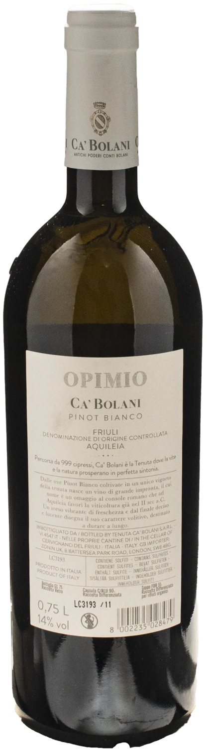 Ca' Bolani Pinot Bianco Opimio 2020 - immagine 2