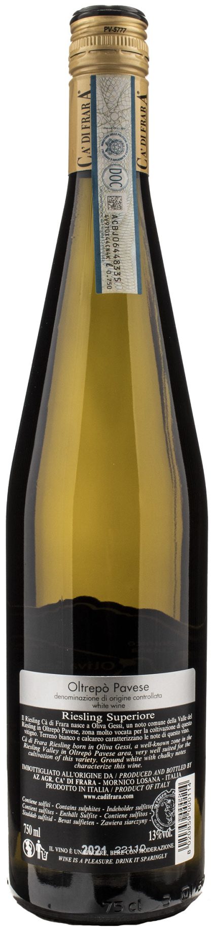 Ca' di Frara Riesling Superiore Etichetta Nera 2021 - immagine 2