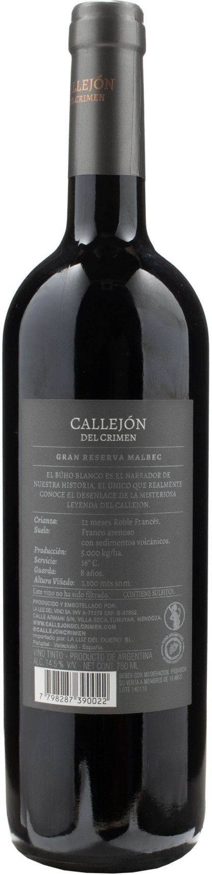 Callejon del Crimen Gran Reserva Malbec 2018 - immagine 2