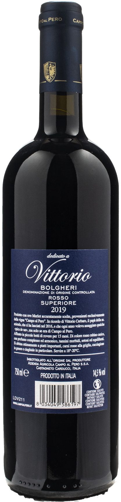 Campo al Pero Bolgheri Rosso Superiore Dedicato a Vittorio 2019 - immagine 2