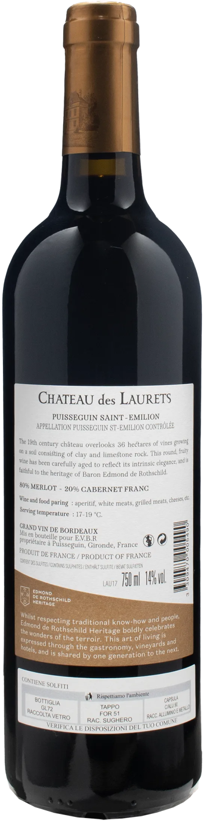 Chateau des Laurets Puisseguin Saint-Emilion 2017 - immagine 2