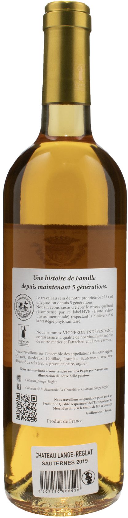 Chateau Lange-Reglat Sauternes 2019 - immagine 2