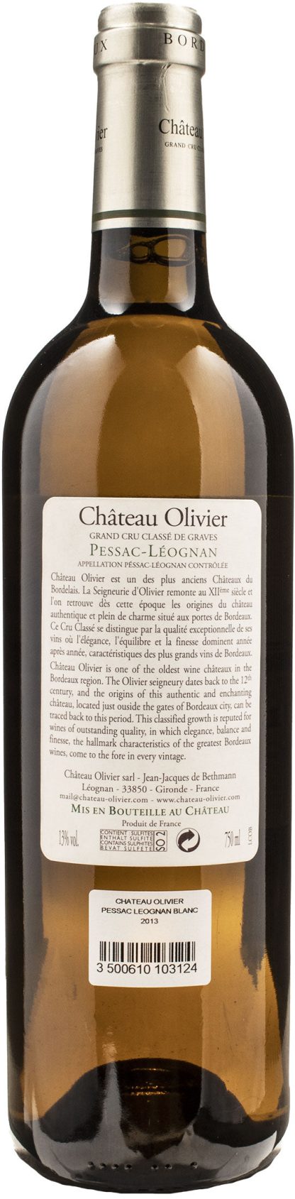 Chateau Olivier Pessac Leognan Blanc Grand Cru Classé 2013 - immagine 2