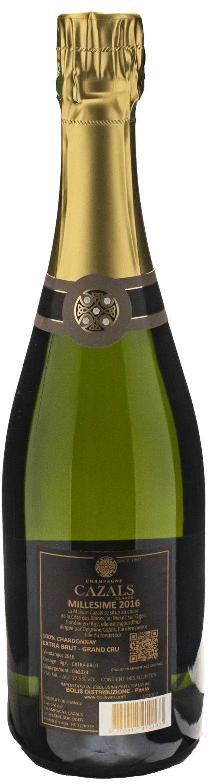 Claude Cazals Champagne Grand Cru Blanc de Blancs Extra Brut Millesime 2016 - immagine 2