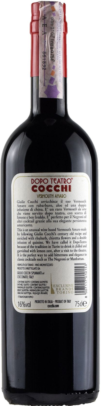 Cocchi Dopo Teatro Vermouth Amaro 0.75L - immagine 2