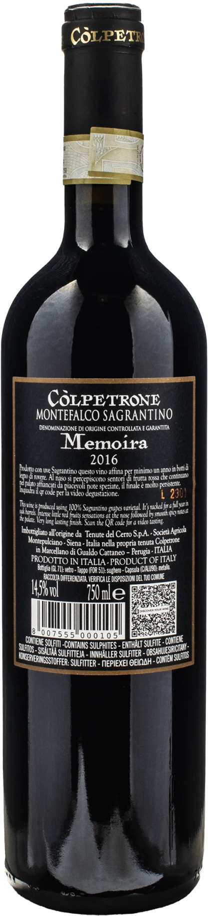 Colpetrone Sagrantino di Montefalco Memoira 2016 - immagine 2