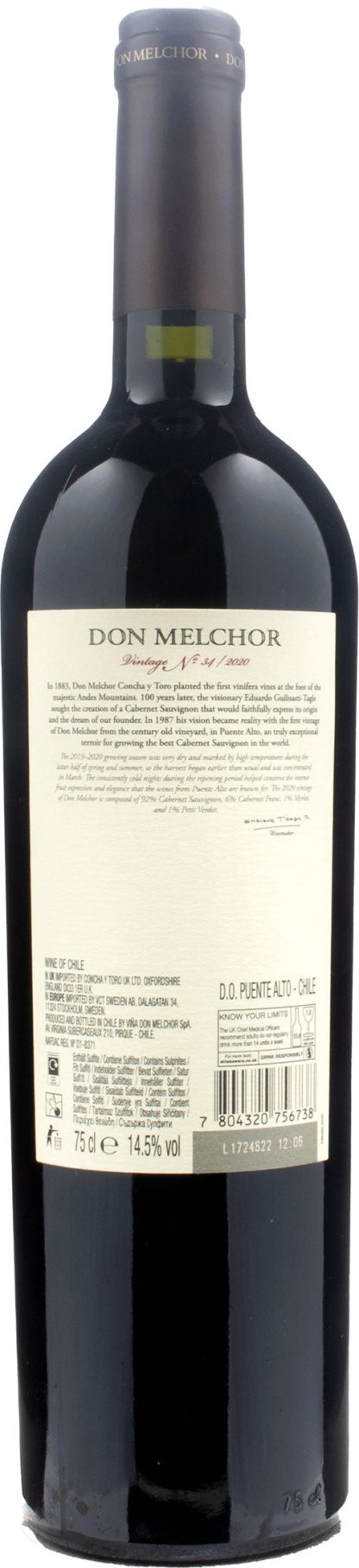 Concha y Toro Puente Alto Cabernet Sauvignon Don Melchor 2020 - immagine 2