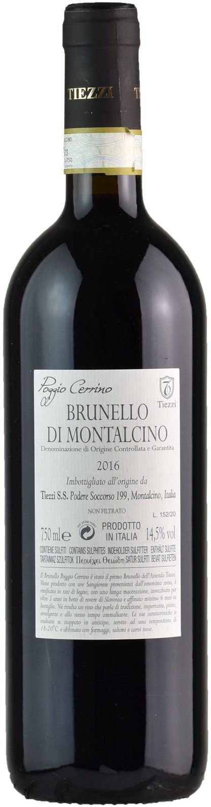 Enzo Tiezzi Brunello di Montalcino Poggio Cerrino 2016 - immagine 2