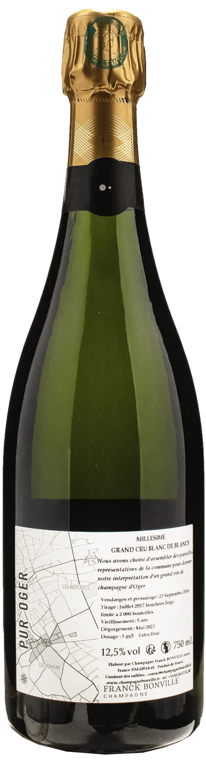 Franck Bonville Champagne Grand Cru Blanc de Blancs Pur Oger Extra Brut Millesime 2018 - immagine 2