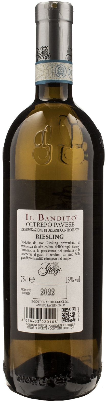 Giorgi Il Bandito Oltrepò Pavese Riesling 2022 - immagine 2