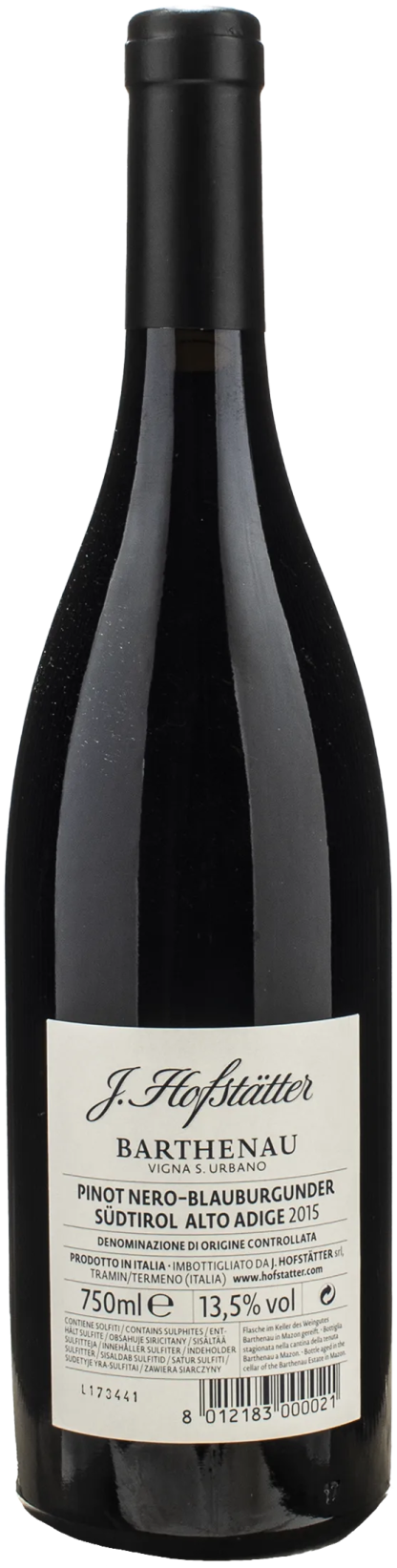 J. Hofstatter Barthenau Pinot Nero Vigna S. Urbano 2015 - immagine 2