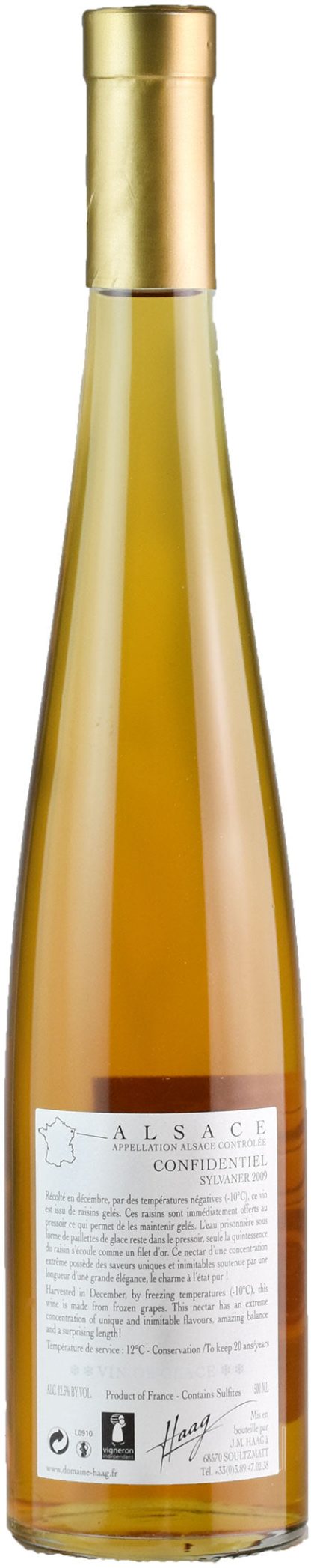 Jean-Marie Haag Confidentiel Sylvaner 0.5L 2009 - immagine 2