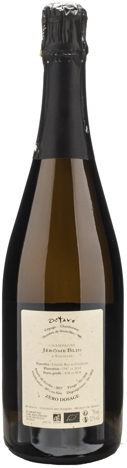 Jerome Blin Champagne Cuvée Octave Chardonnay Zero Dosage - immagine 2