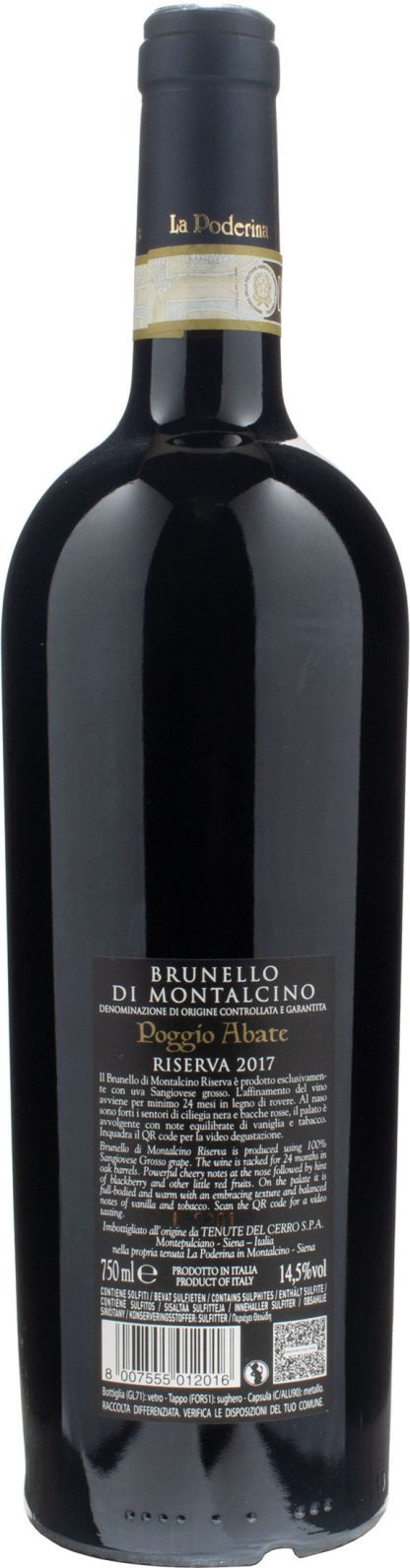 La Poderina Brunello Montalcino Poggio Abate Riserva 2017 - immagine 2