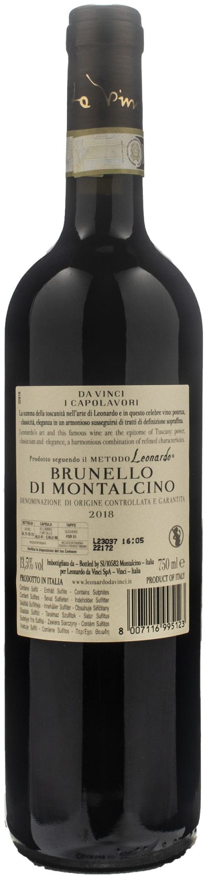 Leonardo da Vinci Capolavori Brunello di Montalcino San Giovanni Battista 2018 - immagine 2