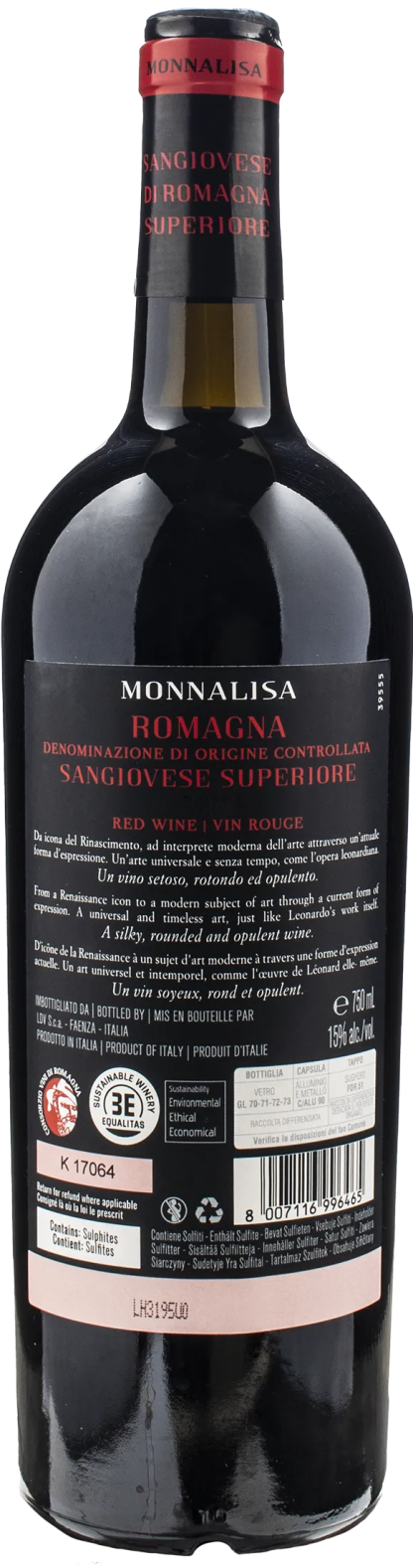 Leonardo da Vinci Monnalisa Romagna Sangiovese Superiore 2021 - immagine 2