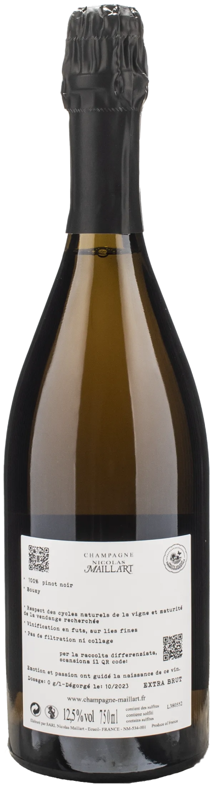 Nicolas Maillart Champagne Grand Cru Pinot Noir Bouzy Jolivettes Extra Brut 2019 - immagine 2