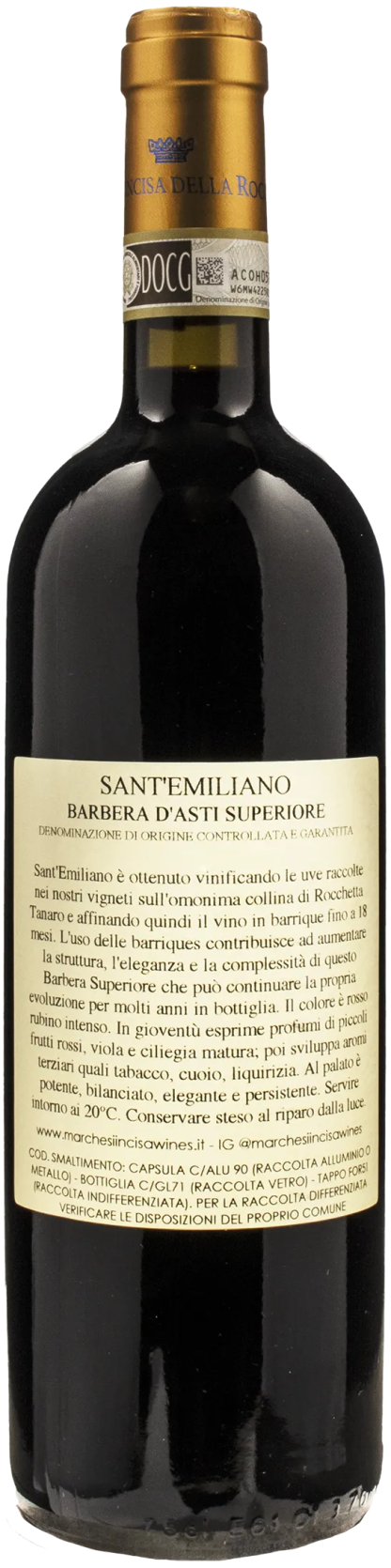 Marchesi Incisa della Rocchetta Barbera d'Asti Superiore Sant'Emiliano 2019 - immagine 2