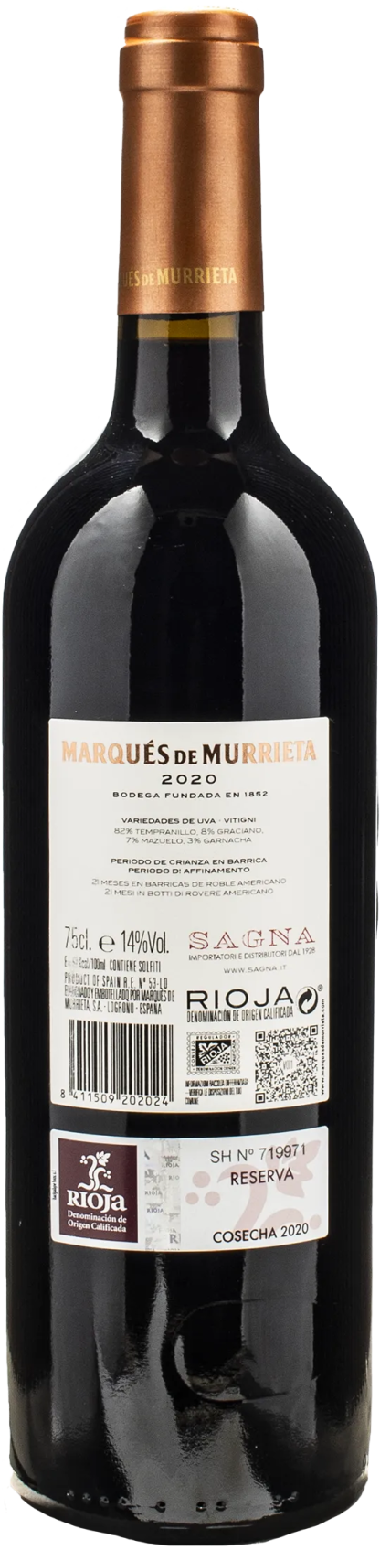 Marques de Murrieta Tinto Reserva 2020 - immagine 2