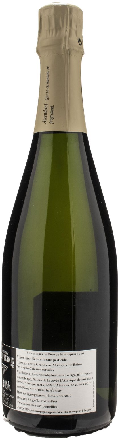 Mouzon-Leroux Champagne Grand Cru L'Ascendant Verzy Extra Brut Solera - immagine 2