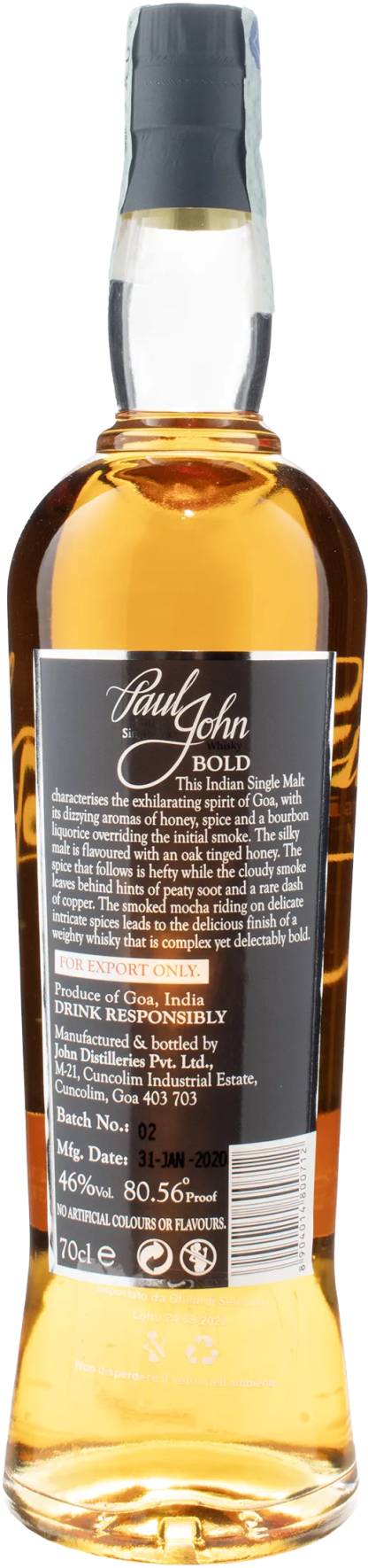 Paul John Indian Single Malt Whisky Bold - immagine 2