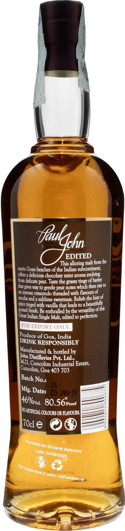 Paul John Indian Single Malt Whisky Edited - immagine 2