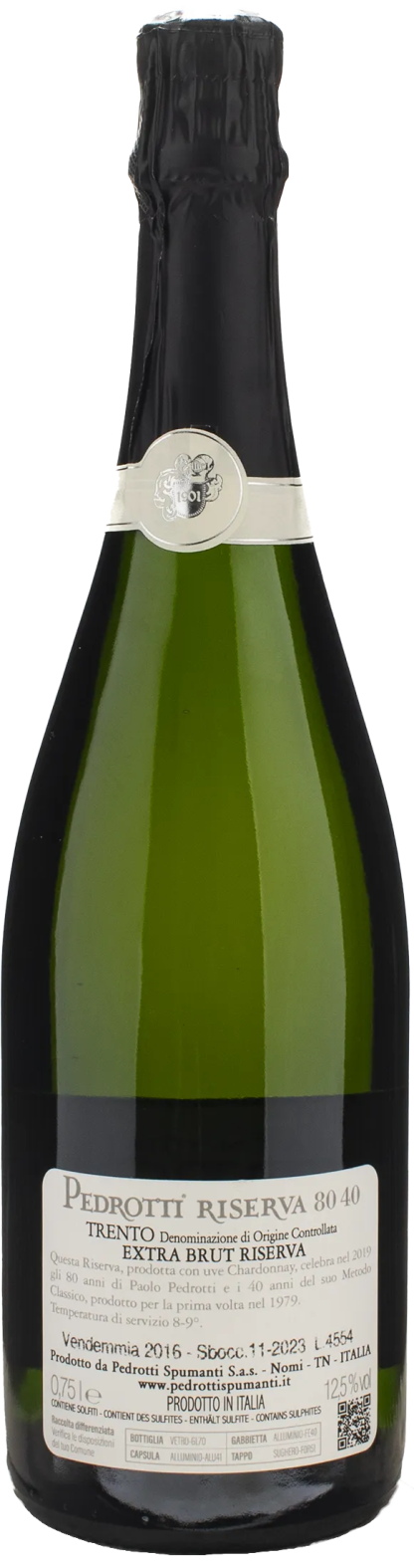 Pedrotti Trento Riserva 80 40 Extra Brut 2016 - immagine 2