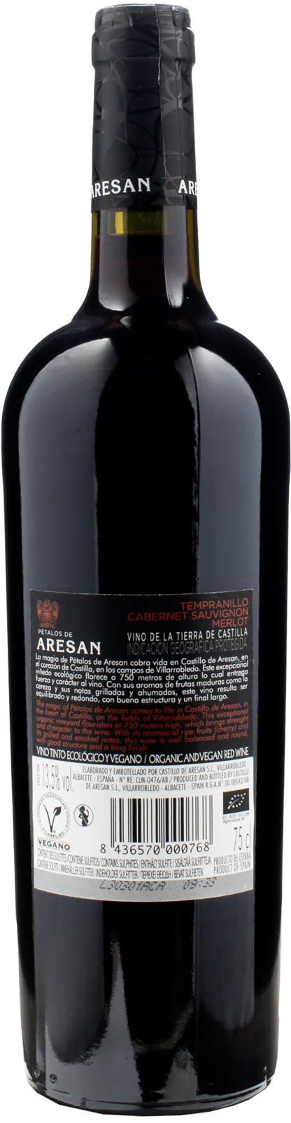 Pètalos De Aresan Tempranillo Cabernet Sauvignon Merlot Tierra de Castilla Vegan 2021 - immagine 2