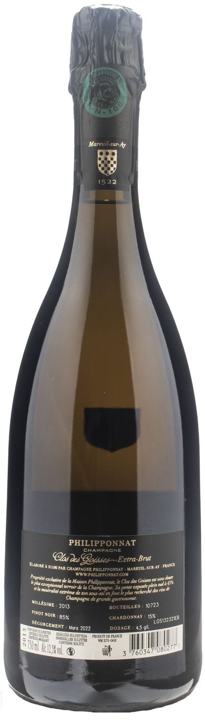 Philipponnat Champagne Clos Goisses Extra Brut 2013 - immagine 2