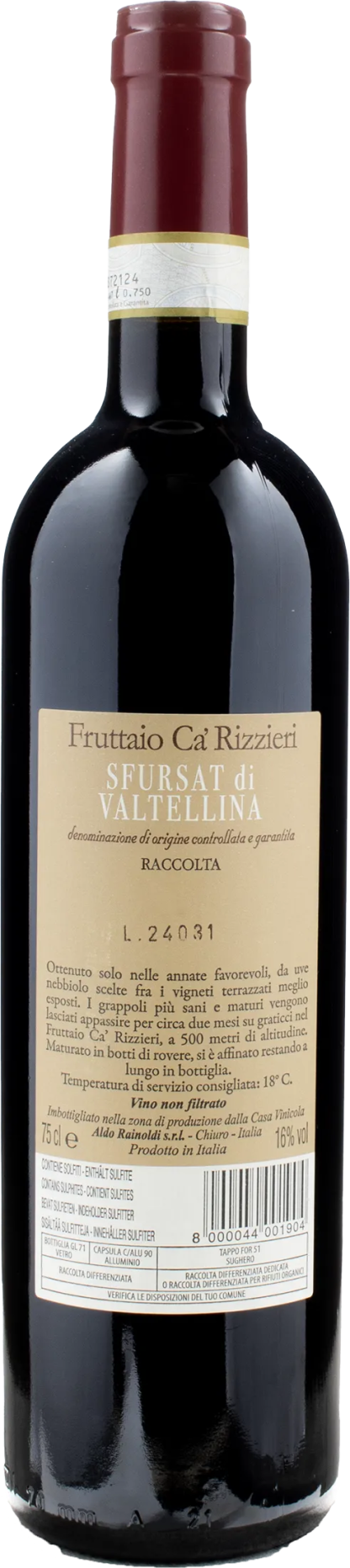 Rainoldi Sfursat di Valtellina Fruttaio Ca Rizzieri 2021 - immagine 2