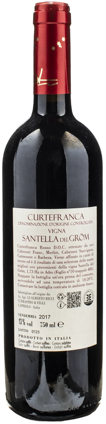 Ricci Curbastro Curtefranca Vigna Santella del Grom Rosso 2017 - immagine 2