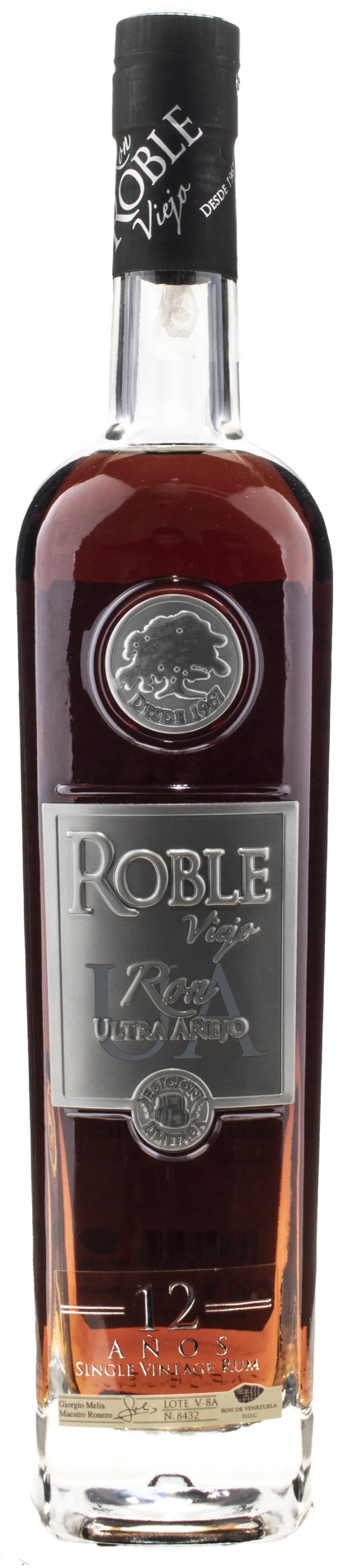 Roble Viejo Ron Ultra Anejo 12 Anos Single Vintage Rum