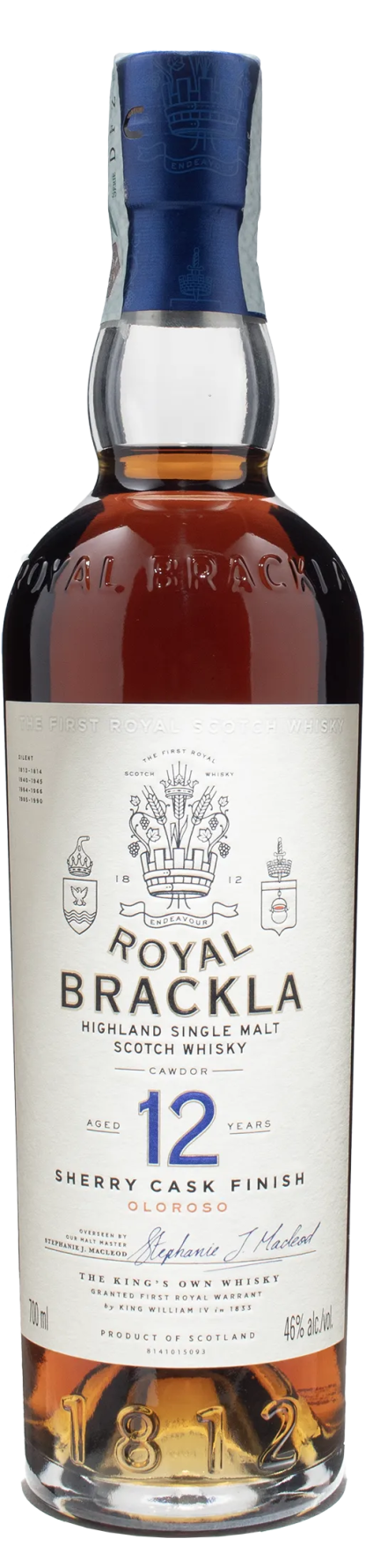 Royal Brackla Higlland Single Malt Scotch Whisky 12 Y.O. Sherry Cash Finish Oloroso