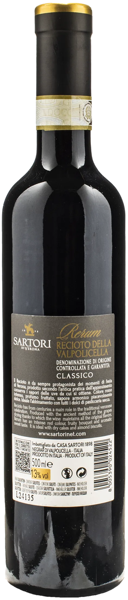 Sartori Recioto della Valpolicella Classico Rerum 0,5L 2022 - immagine 2