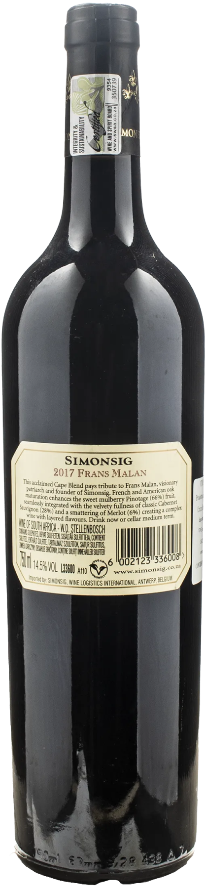 Simonsig Frans Malan Cape Blend 2017 - immagine 2