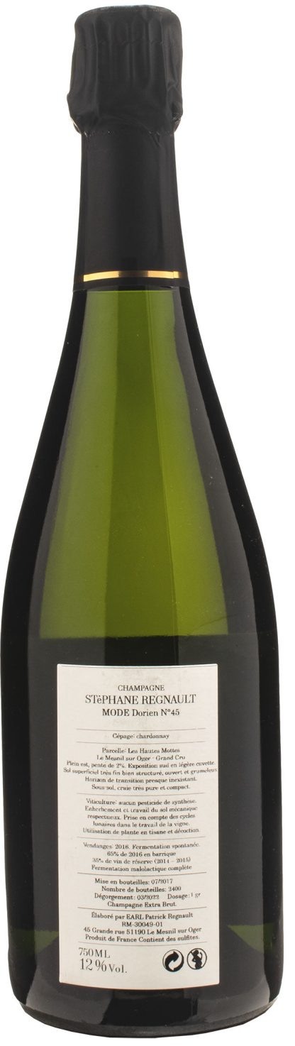 Stephane Regnault Champagne Grand Cru Le Mesnil Sur Oger Dorien N°45 Extra Brut - immagine 2